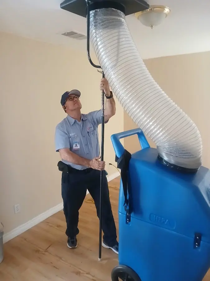 Mini Split Installation technician using HEPA equipment in Grandview